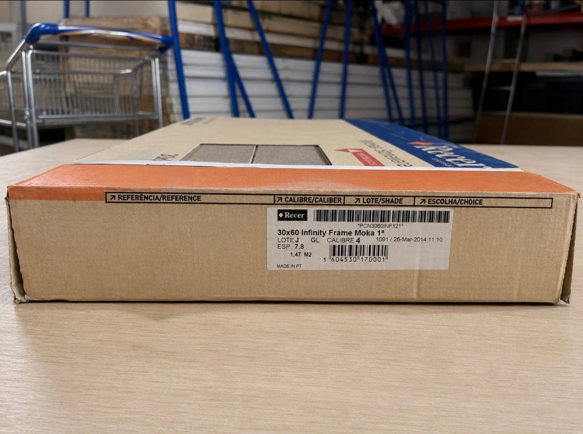 32 Boxes Recer Brushed Moka Linear Porcelain Tiles 600x300mm 46.08m² Job Lot - TRADE OUTLET SCOTLAND LTD