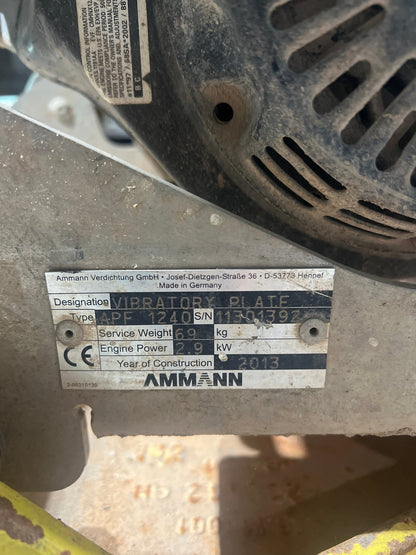 2013 Ammann APF 1240 petrol vibrating plate compactor in good used condition. - TRADE OUTLET SCOTLAND LTD