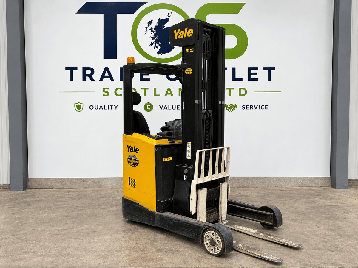 2015 Yale MR16 Electric Reach Truck – 1.6T – 6.5m Lift – Spare Battery Included - TRADE OUTLET SCOTLAND LTD