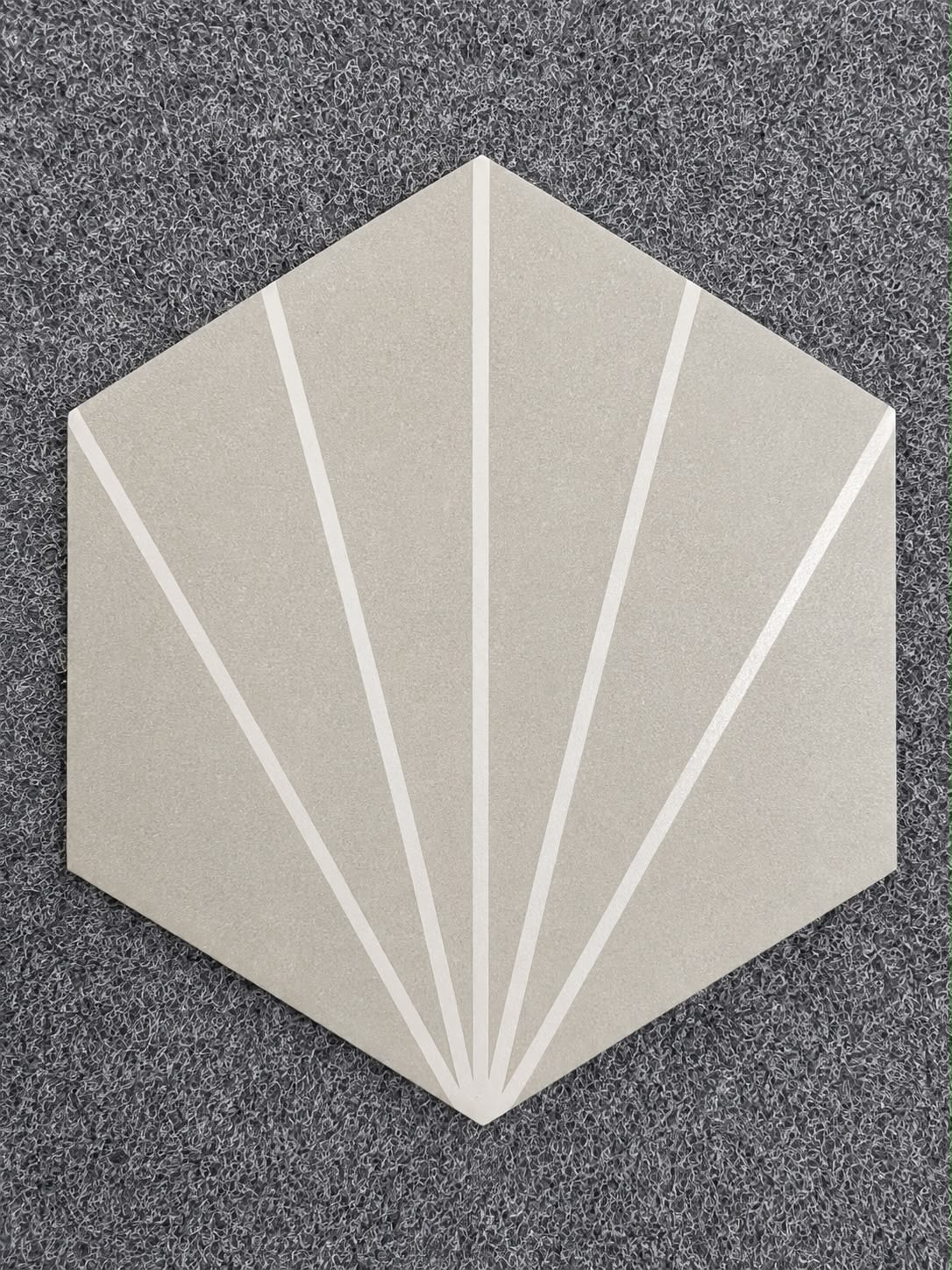 Job Lot 21 Boxes CubBit Sunburst Grey Glazed Porcelain Hexagonal Tiles 233*270mm - TRADE OUTLET SCOTLAND LTD