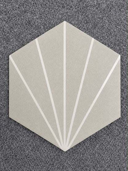 Job Lot 21 Boxes CubBit Sunburst Grey Glazed Porcelain Hexagonal Tiles 233*270mm - TRADE OUTLET SCOTLAND LTD