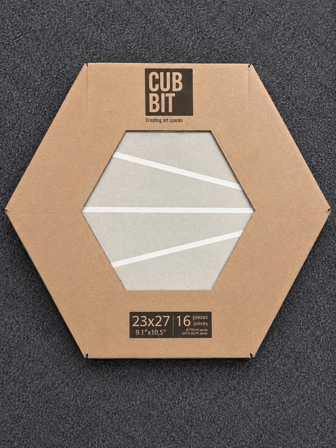Job Lot 21 Boxes CubBit Sunburst Grey Glazed Porcelain Hexagonal Tiles 233*270mm - TRADE OUTLET SCOTLAND LTD