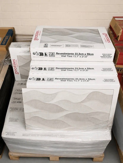 Job Lot 25 Boxes Geotiles Ceramica Signature Gris Decor Wall Tiles 333x550mm New - TRADE OUTLET SCOTLAND LTD