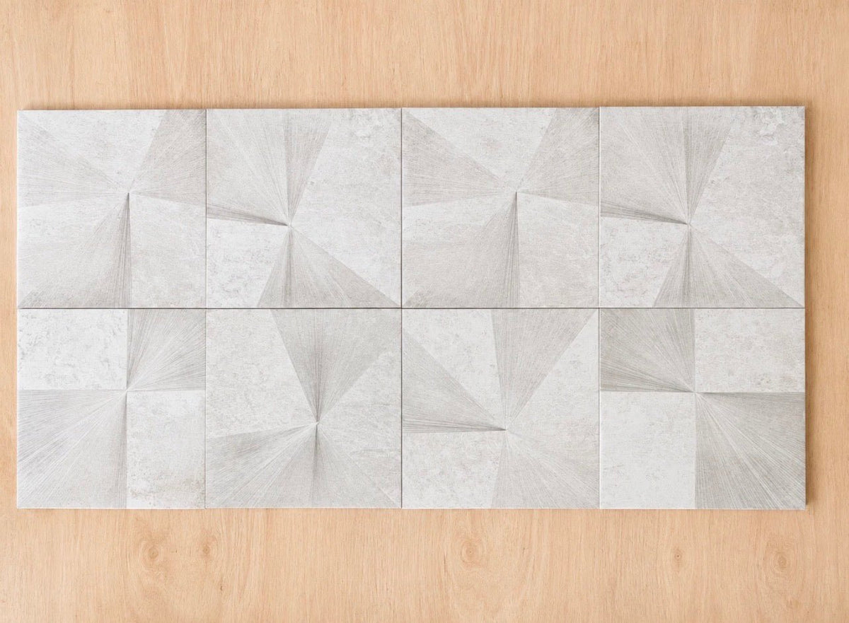 Job Lot 40 Boxes Grespania Lezama Blanco 3D Feature Wall Tiles 300x600mm New - TRADE OUTLET SCOTLAND LTD