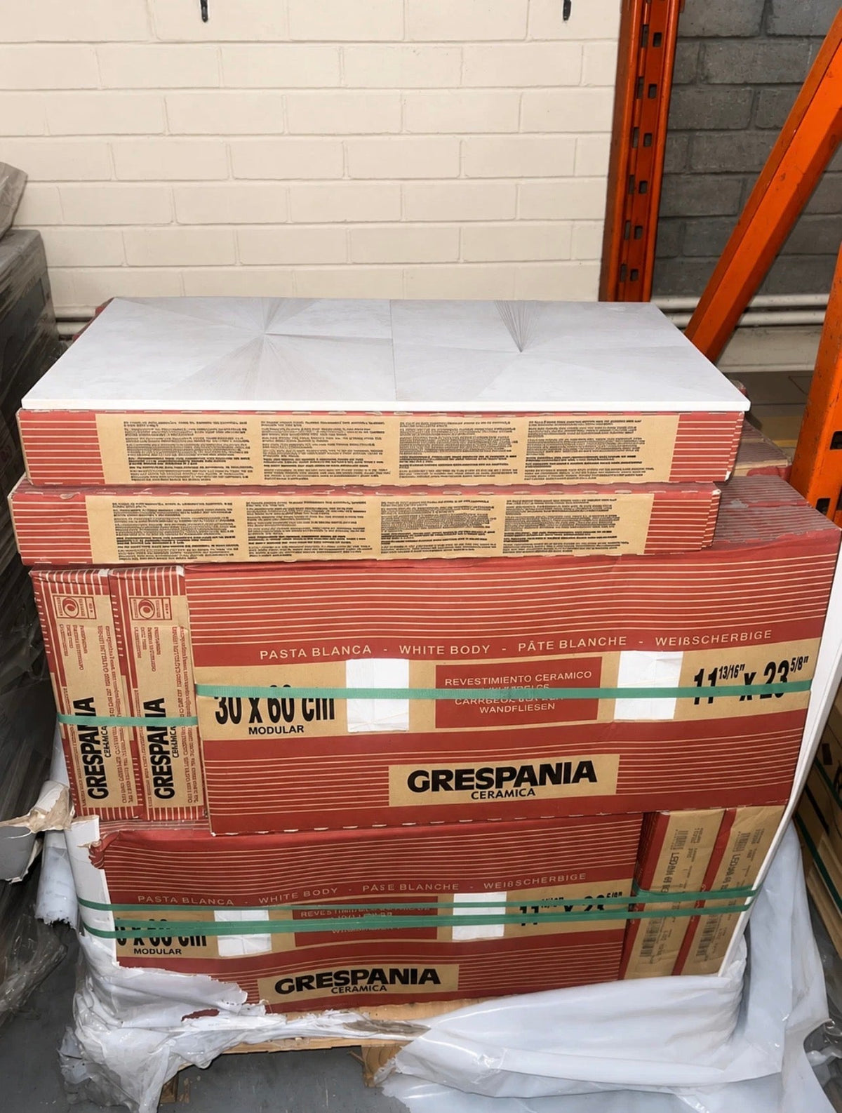 Job Lot 40 Boxes Grespania Lezama Blanco 3D Feature Wall Tiles 300x600mm New - TRADE OUTLET SCOTLAND LTD