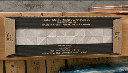 Job Lot 50.4m² Newker Quartz Sand Grey Ceramic Wall Tiles 600x200mm - TRADE OUTLET SCOTLAND LTD
