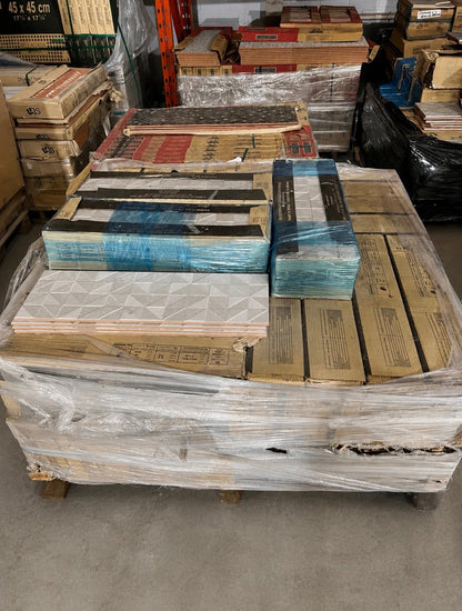 Job Lot 50.4m² Newker Quartz Sand Grey Ceramic Wall Tiles 600x200mm - TRADE OUTLET SCOTLAND LTD