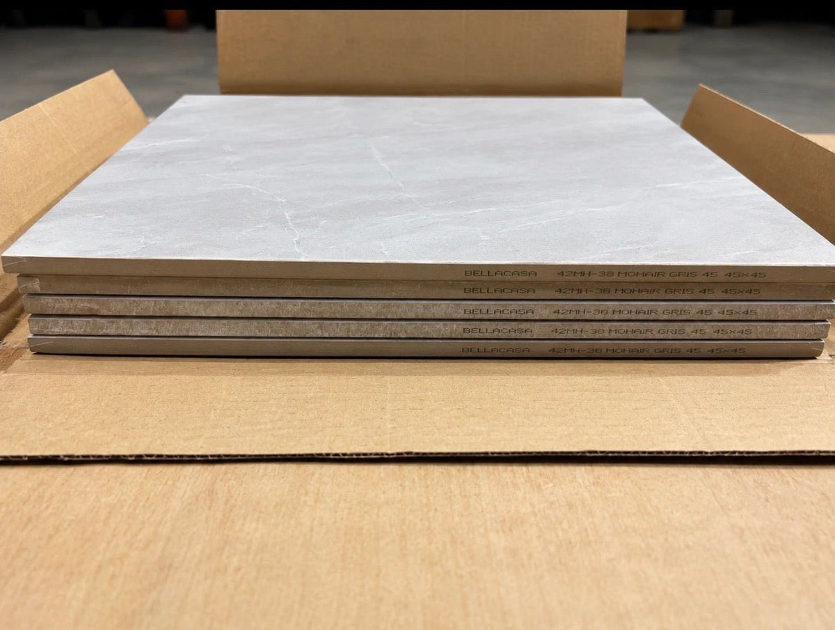 Job Lot 64 Boxes Bellacasa Mohair Gris Porcelain Wall & Floor Tiles 450*450mm - TRADE OUTLET SCOTLAND LTD